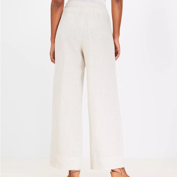 LOFT Wide Leg Pants in Natural Linen. Pull on style. Size XL. Brand new! - Picture 3 of 4